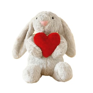 Peluche Lapin aux Oreilles Tombantes de Noël - Lapin en Peluche Tenant un Cœur et un Sapin, Cadeau de Fêtes et Compagnon Décoratif, Lapin Cœur - Product Image 5