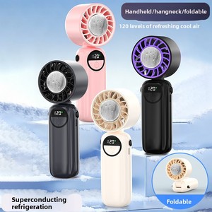 พัดลมมือถือขนาดเล็กแบบพกพา 5 ระดับความเร็วสูง แบตเตอรี่ 3000mAh ชาร์จซ้ำได้ พัดลมเทอร์โบแบบพกพา - Product Image 2