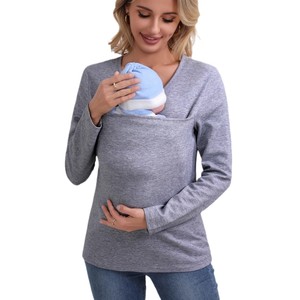 <span class=keywords><strong>Chemise</strong></span> de sécurité d'hiver à manches longues avec poche kangourou Porte-bébé Vêtements de <span class=keywords><strong>grossesse</strong></span> Mère Père Top pour l'alimentation <span class=keywords><strong>Chemise</strong></span> Big Daddy - Product Image 6