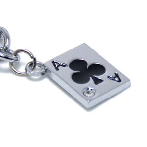 Porte-clés de cartes avec perles, en métal, en alliage, porte-anneau, strass, en cristal, nouveauté - Product Image 2