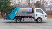 Camion à ordures à compression hydraulique Dongfeng 5m 4x2 à énergie nouvelle, Euro 6, transmission manuelle
