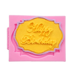 Molde de silicona para decoración de pastel de <span class=keywords><strong>feliz</strong></span> <span class=keywords><strong>cumpleaños</strong></span>, herramientas de decoración de Chocolate, Fondant - Product Image 6