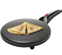 <span class=keywords><strong>Crêpière</strong></span> électrique noire Moss & Stone 8 pouces <span class=keywords><strong>en</strong></span> aluminium moulé sous pression antiadhésive avec contrôle automatique de la température, légère, 800W, portable - Product Image 1