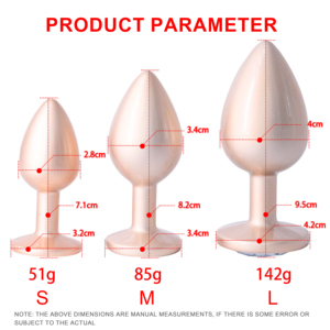Laser Shiny Round Shape Aluminum Alloy <strong>Anal</strong> Plug-<strong>100</strong>% Waterproof IPX7 Sizes S/M/L Weights 51g/85g/142g - Product Image 6