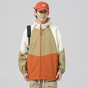 Giacca da <span class=keywords><strong>uomo</strong></span> con Splicing Color block sottile Cool Feeling traspirante per coppia di marchi di moda americana all'aperto - Product Image 4