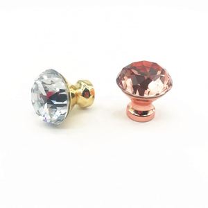 Pomo Redondo de Cristal con Diamantes Pequeños en Oro Rosa, Estilo Moderno, para Cajones, Cómodas, Armarios, Cocina y Baño - Ecológico - Product Image 3