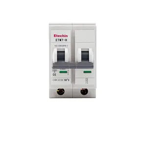 ETM7 MCB Miniature circuit breaker 2p 6KA 10KA Kema 6 10 16 20 25 32 40 50 63 a plug in with high quality