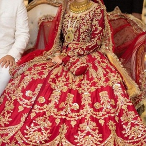 -Nouveau-Ensoleillement -- Indien/Pakistanais Belle-Plancher-Longueur-robe en cristal perles de verre travail de la pierre pour mariage = 2020 - Product Image 1