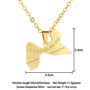 Collier avec pendentif carte <span class=keywords><strong>de</strong></span> guêpe pour femme, bijou <span class=keywords><strong>de</strong></span> couleur or - Product Image 3