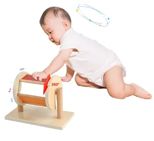 Wooden Baby Preschool Infantil Juguetes Montessori Material Educational Toys Kid Spinning Drum
