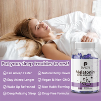OEM Plantis Halal Relaxant Nuit Formule Sommeil Soutien Gommes 90mg 60mg 10mg Mélatonine GABA pour Adultes