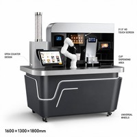Kios Kopi Robot Barista Lengan Robot AI Mesin Kopi Komersial Latte Art