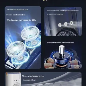 Wholesale Hot-Selling Desktop Air <b>Conditioner</b> Fan 5-Hole 3-Hole Spray Cooling Cooler Water Ambient Light Rechargeable - Product Image 1