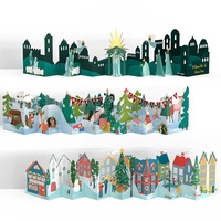 Carte pop-up 3D de bénédiction manuscrite 2024 Joyeux Noël Invitations d'anniversaire/Cadeaux Carte de voeux en papier avec enveloppe