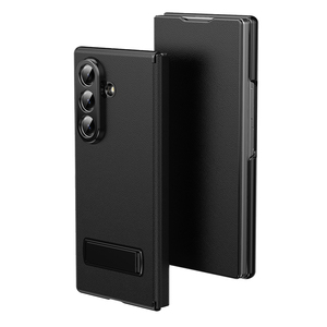 Étui de protection pliable en cuir PU avec support métallique et placage électrolytique pour <span class=keywords><strong>Samsung</strong></span> Z Fold 7 - Product Image 2