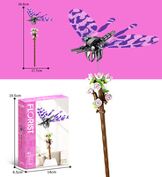 Modèle d'insectes libellule, papillon, coccinelle, fleur en briques, blocs de construction pour la décoration de table