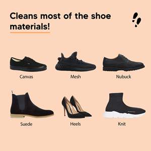 Shoe <b>Cleaner</b> 2 Wipes with Black Renovator for <b>Suede</b> Nubuck Mesh Knit Fabric Shoe Care Combo Waterless Cleaning - Product Image 3