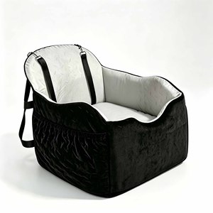 Asiento de coche para perros, cojín de viaje de lujo para mascotas, alfombrilla elevadora para cachorros, conjunto de arnés con cinturón para coche, asiento de coche para perros - Product Image 2