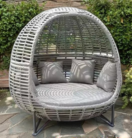 Alta calidad moderno marco de aluminio Silla de ratán sofá cama Hotel jardín ocio al aire libre piscina-amigable mimbre tumbona barato