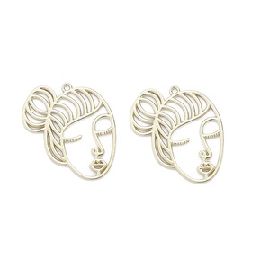 Colgante <span class=keywords><strong>de</strong></span> aleación con pintura en aerosol para mujer, Charms <span class=keywords><strong>de</strong></span> cara <span class=keywords><strong>de</strong></span> belleza para hacer pendientes, joyería, suministros, W195 - Product Image 6