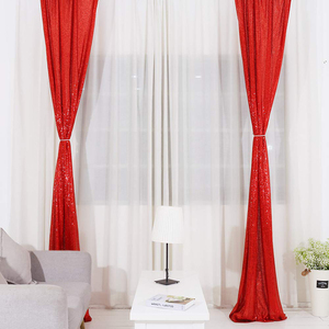 Lüks kırmızı pullu kumaş zemin 6X8 <span class=keywords><strong>Ft</strong></span> kilise düğün olay arka plan duvar yeni varış profesyonel nakış örtüsü - Product Image 1