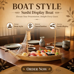 Bandeja de Madera de Pino Resistente para Servir <span class=keywords><strong>Sushi</strong></span>, Gran Capacidad, Bandeja Japonesa para Servir Comida en Restaurantes, Venta al por Mayor, Logotipo Personalizado - Product Image 2