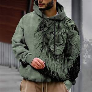 Fitspi vente en gros automne hommes 3d imprimé Animal sweats à capuche mode rue à manches longues sweat ample surdimensionné hommes vêtements - Product Image 2