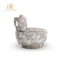 Fauteuil pivotant moderne en tissu bouclé, fauteuil d'appoint de luxe pour hall d'hôtel, salon, zone de réception