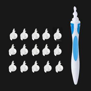 LM LM25552 Cure-oreille en spirale bleu et blanc, en plastique, lavable et réutilisable, pour le nettoyage et l'élimination du cérumen, kit de nettoyage d'oreilles - Product Image 4