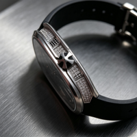 Montre mécanique squelette de luxe pour homme, sertie de diamants de haute qualité, avec boîtier en titane 6701, montre automatique de mode et d'affaires