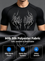 Nouveau style T-shirt de sport à séchage rapide, sous-vêtement de course, couche de base pour la gym, entraînement, respirant, anti-transpiration, élastique et ajusté pour homme