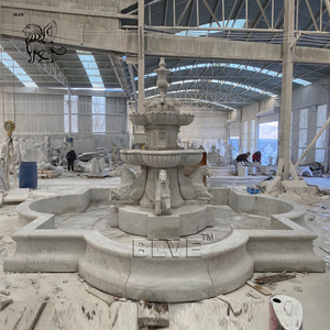 Esculturas decorativas para exteriores grandes talladas en piedra blanca Dios griego Poseidón Cascada Fuentes Mármol Fuente <span class=keywords><strong>Trevi</strong></span> - Product Image 4