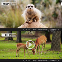 Caméra de chasse sans fil avec contrôle par application Wi-Fi, connexion point de accès, vidéo 4K 48MP, vision nocturne infrarouge et fonction time-lapse, piège photo pour la faune