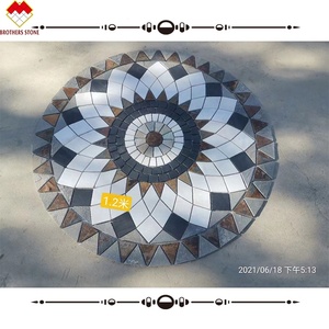 Gạch khảm đá cẩm thạch đầy màu sắc cho sàn ngoài trời và tường hình lục giác và hình tròn khảm đá cẩm thạch bằng tia nước - Product Image 2