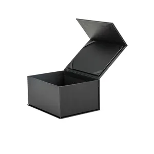 ブラックマットカスタムボックスロゴ包装ブラック磁気リジッドボックスカスタムサイズ
