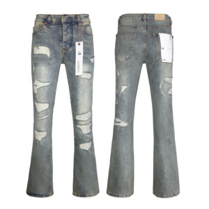 Jeans de marque de luxe de qualité supérieure, jeans en denim déchiré stretch hip-hop, streetwear, jeans <span class=keywords><strong>trompette</strong></span> pour hommes - Product Image 6