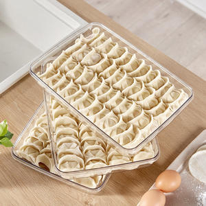 กล่องเกี๊ยวทรงสี่เหลี่ยมวางซ้อนกันได้พร้อมฝาปิด ภาชนะเก็บอาหารสุญญากาศสำหรับตู้เย็น แช่แข็งได้ - Product Image 2