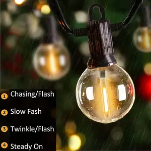 G40 LED Clear Globe Bulbs Solar Led String Fairy Light Outdoor Solar Globe Fairy Light Wedding Garland Lamp