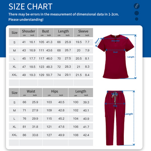 Tenues d'infirmière respirantes unisexes violet raisin, de haute qualité, anti-plis, série couleurs foncées, vente en gros - Product Image 5