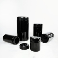 Bouteille en verre améthyste noire anti-UV 50ml-1000ml, pot de conservation alimentaire avec bouchon en bakélite, sérigraphie/estampage doré, pour bonbons et produits santé