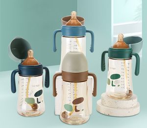 300ml couvercle rabattable intégré anti-poussière biberon large calibre PPSU biberon enfants <span class=keywords><strong>paille</strong></span> tasse d'apprentissage - Product Image 4