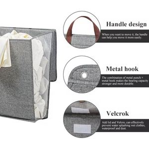 Custom Logo Wall Hanging Laundry <b>Storage</b> Basket Dormitory <b>Collapsible</b> Laundry Baskets for Clothing - Product Image 5