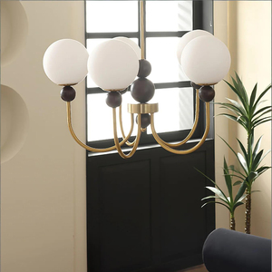 Lámpara de Araña Moderna Industrial para Comedor, Vestíbulo, Restaurante, Hotel, de Latón, Aluminio y Vidrio, LED, Alta Calidad, Nuevo Diseño, Fuze - Product Image 2