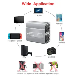 Inversor de carro com isqueiro, transformador de 200 W 12 V DC a 110 V AC