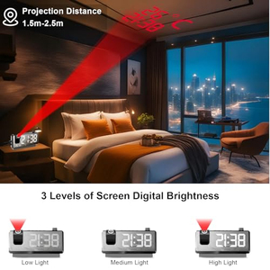 Projector <b>Mirror</b> Digital Desk Clock Reloj Digital Table Alarm Clock With Temperature Date Digital LED Projection Alarm Clock - Product Image 3
