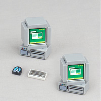 Modèle de montage de scène de micro-ordinateur de bureau en blocs, mini clavier et souris, jouet d'assemblage de petites pièces