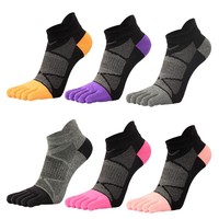Chaussettes à cinq doigts pour hommes, longueur cheville, respirantes, en maille, chaussettes de sport, séchage rapide, douces pour l'athlétisme
