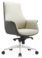 Chaise de bureau de direction en PU de luxe avec cadre en aluminium, chaise de bureau pivotante pour patron, design ergonomique confortable pour patron, directeur