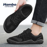 Baskets Rétro à Bout Large 38-47 pour Hommes et Femmes, en Daim et Maille, Chaussures Décontractées Effet Pieds Nus, Semelle Antidérapante en Caoutchouc, Idéales pour la Gym et l'Entraînement