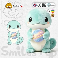 Lindo Peluche de Lagarto Verde Menta con Planeta Galaxia, Material Seguro y No Tóxico, Juguete de Mascota Personalizable con Certificación CE y UKCA